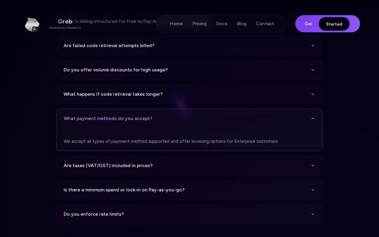 GREB by Cheetah AI — pricing page