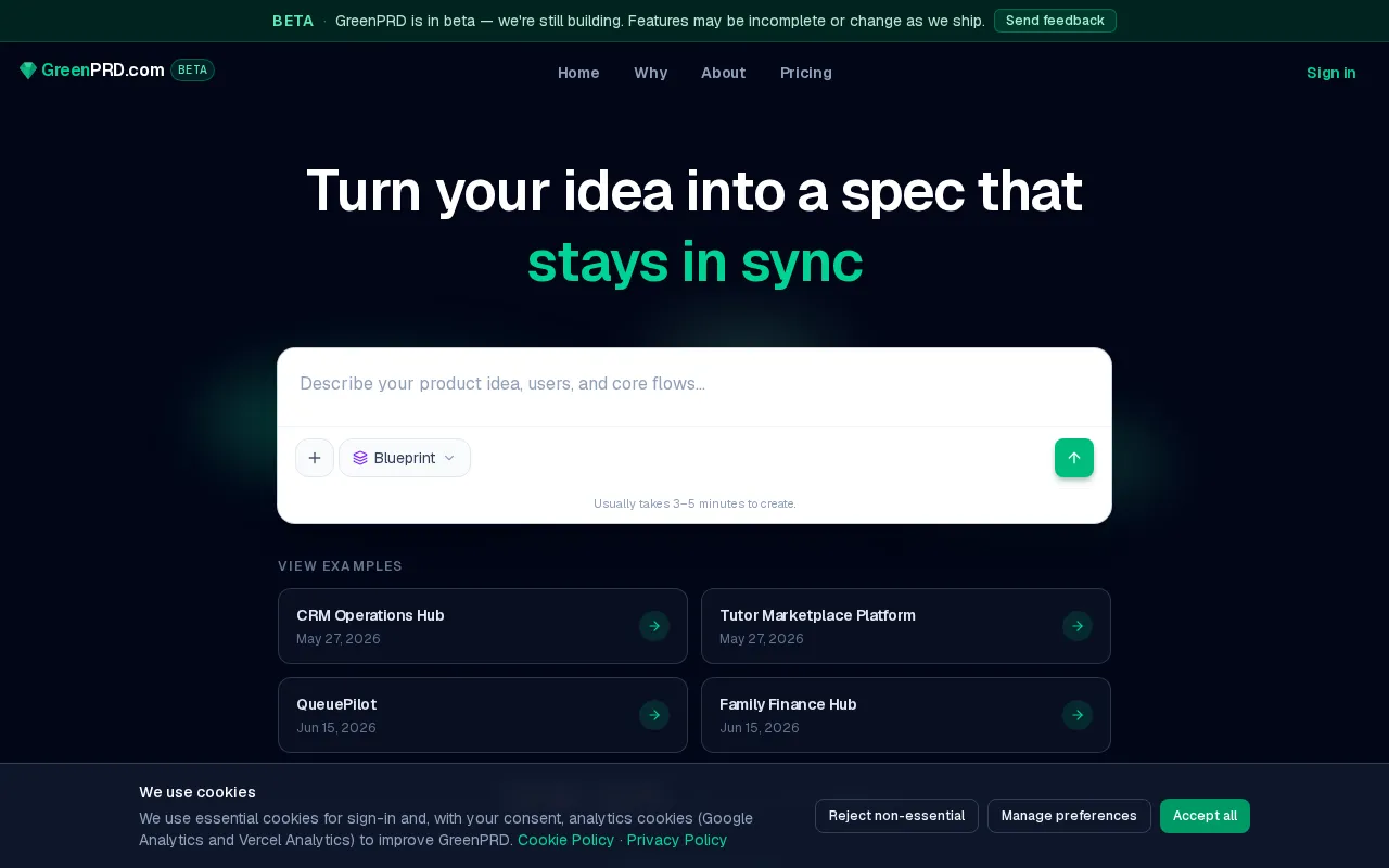GreenPRD — preview screenshot