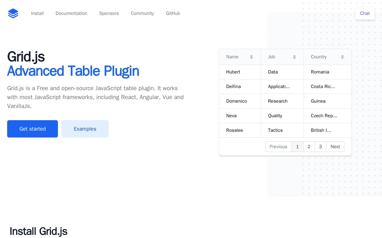 Grid.js — preview screenshot