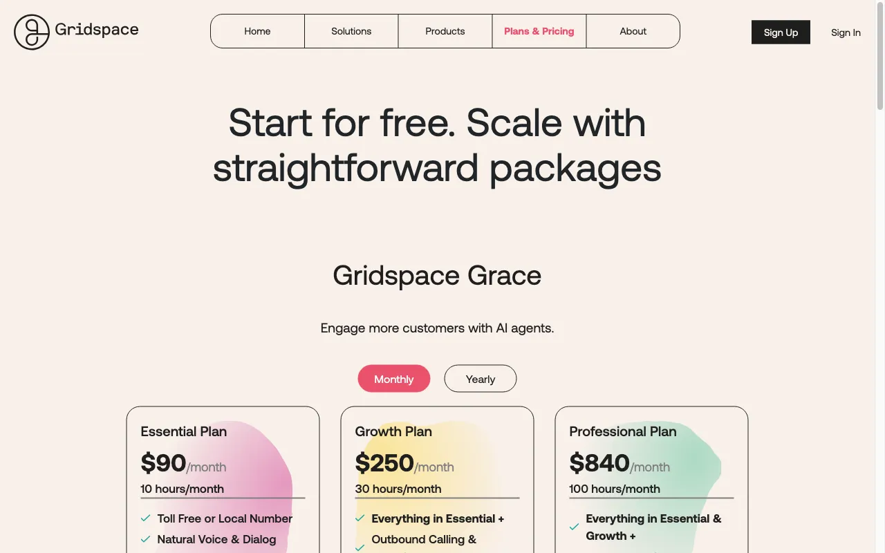 Gridspace — pricing page