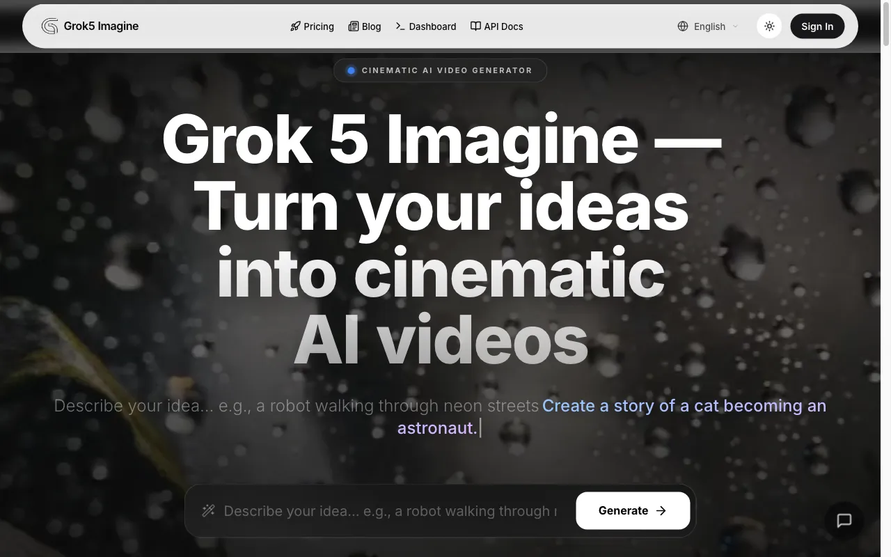 Grok 5 Imagine — preview screenshot