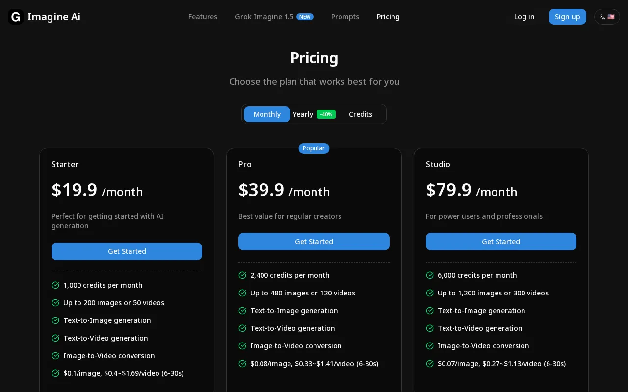 Grok Imagine 1.5 — pricing page
