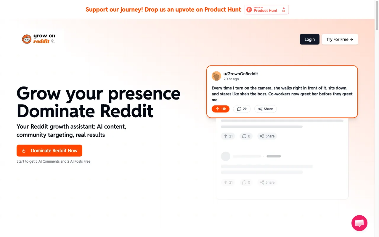 GrowOnReddit — preview screenshot