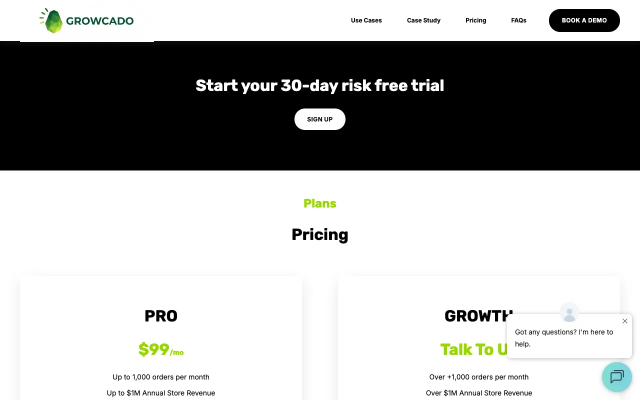 Growcado — pricing page