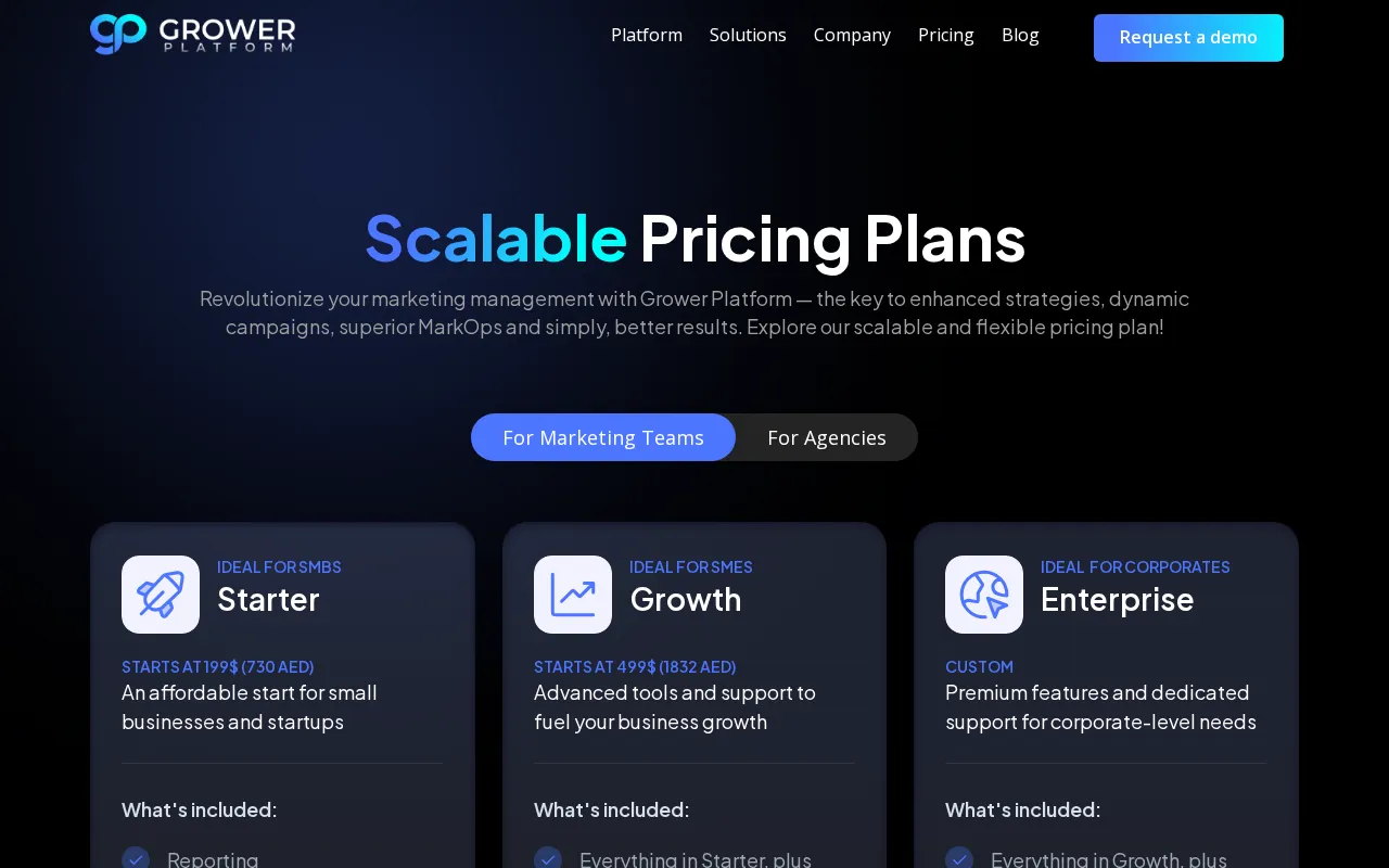 Grower — pricing page
