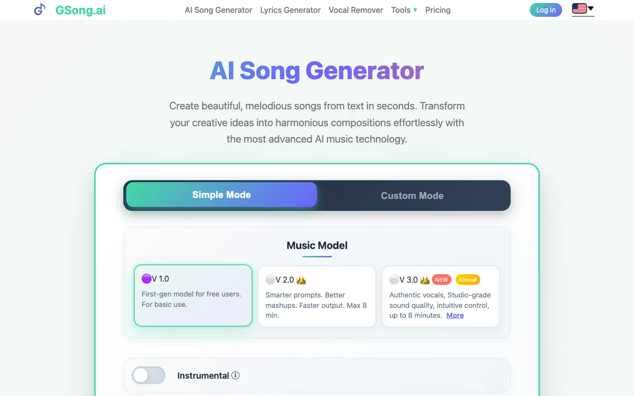 GSong.ai — preview screenshot