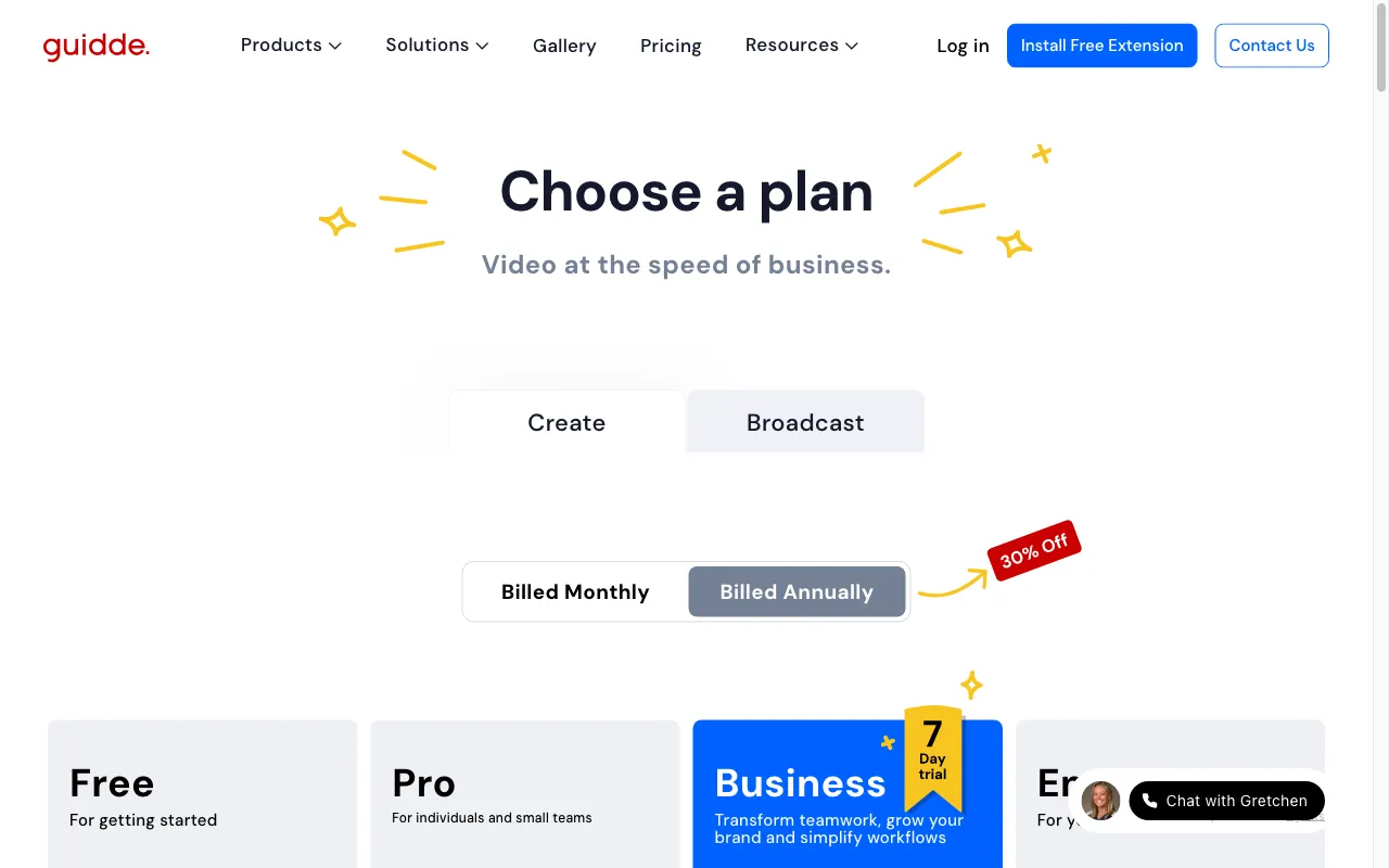 Guidde AI — pricing page