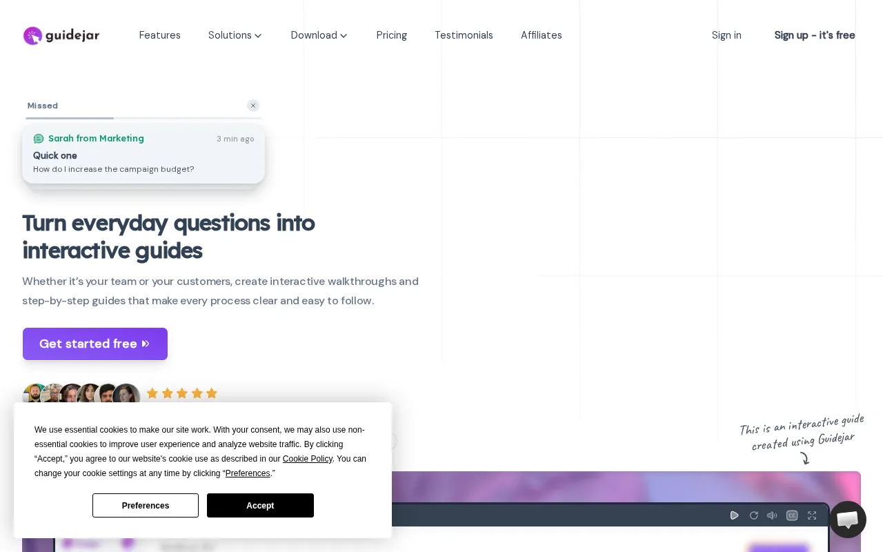 Guidejar — preview screenshot