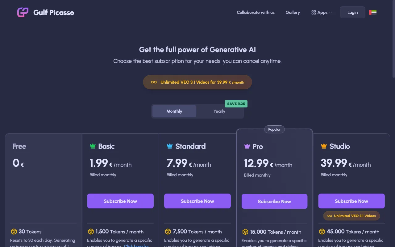 Gulf Picasso — pricing page
