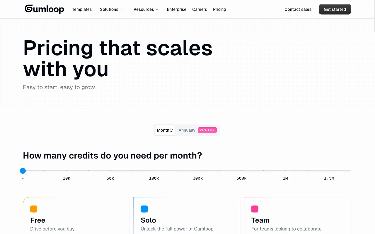 Gumloop — pricing page