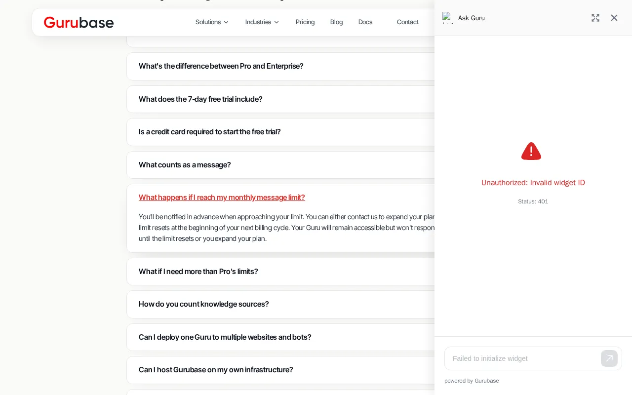 Gurubase — pricing page