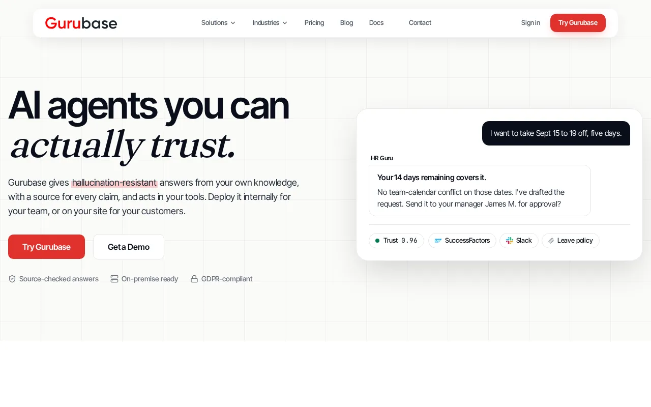 Gurubase — preview screenshot