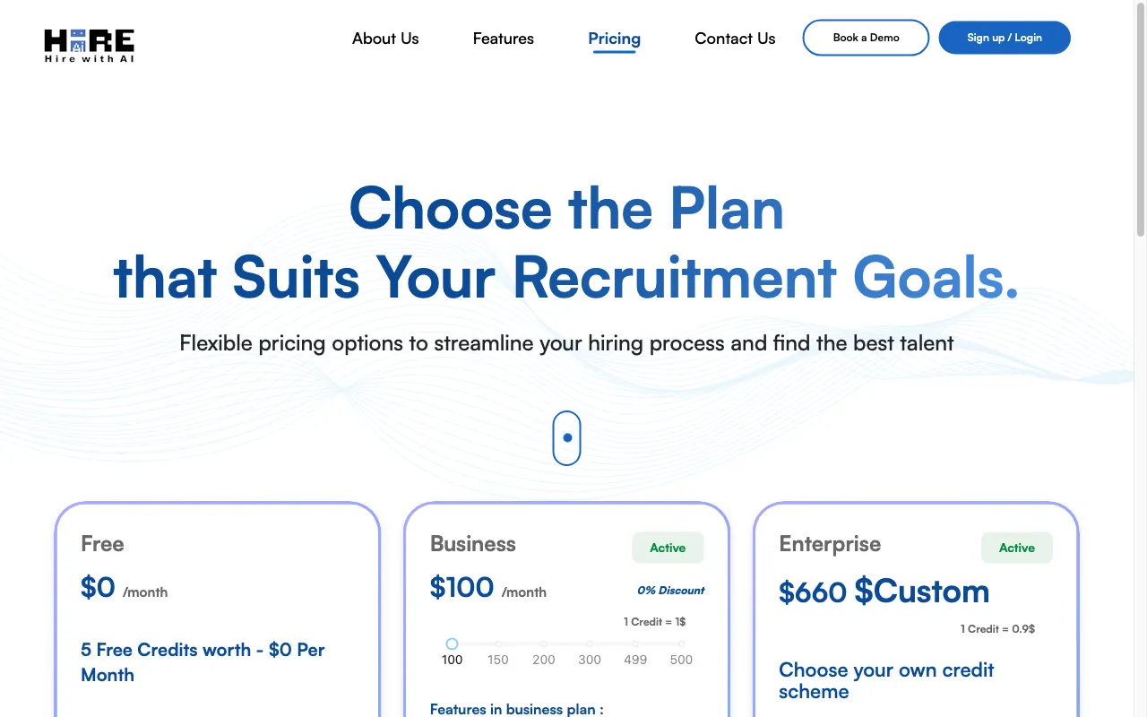 Haire.ai — pricing page