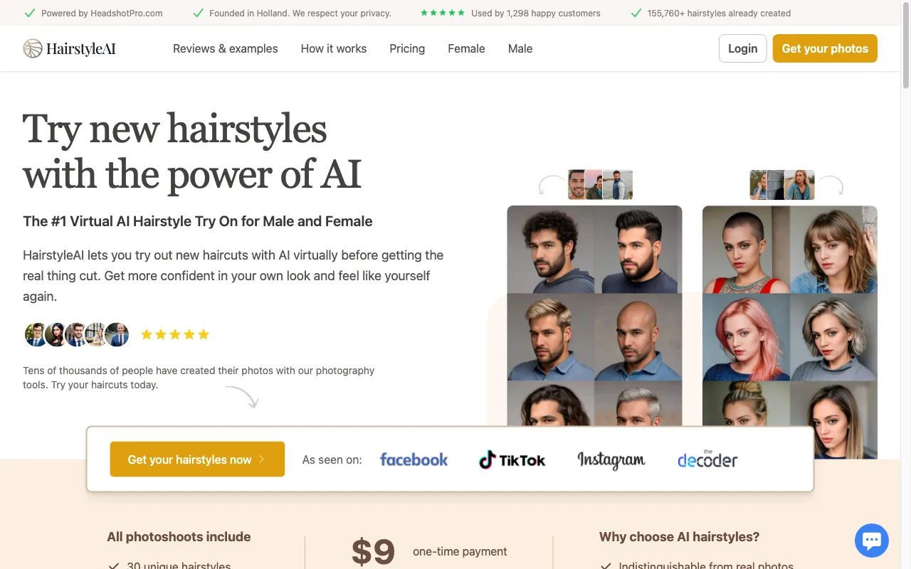 HairstyleAI — preview screenshot