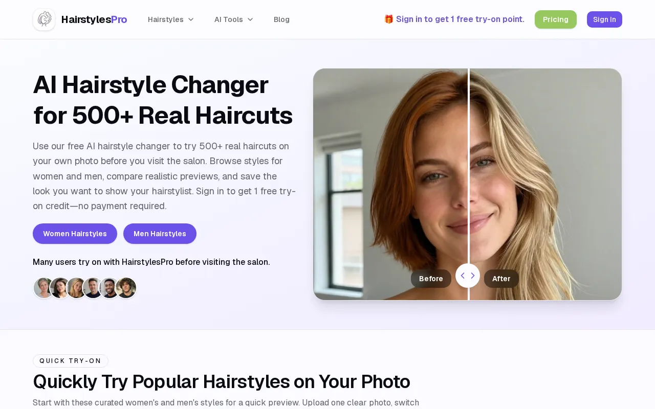 HairstylesPro — preview screenshot