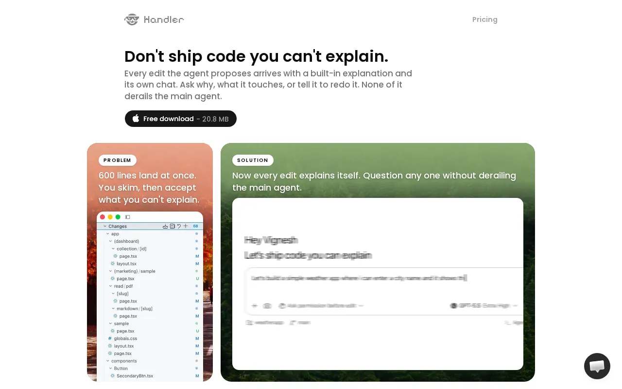 Handler — pricing page