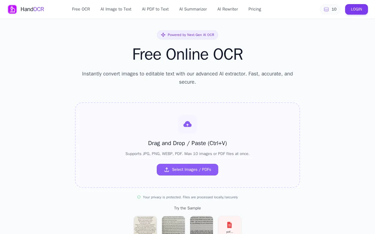 HandOCR — preview screenshot