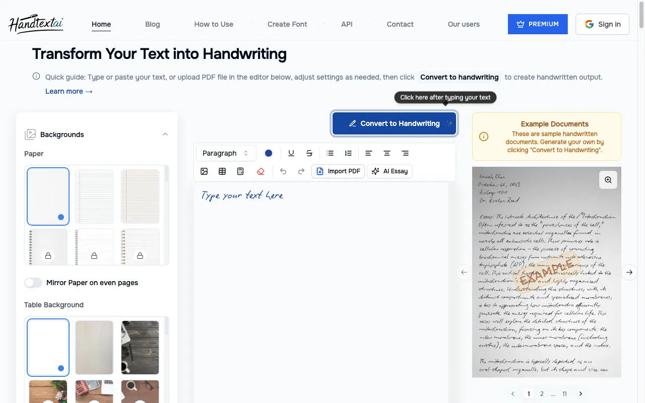 HandtextAI — preview screenshot