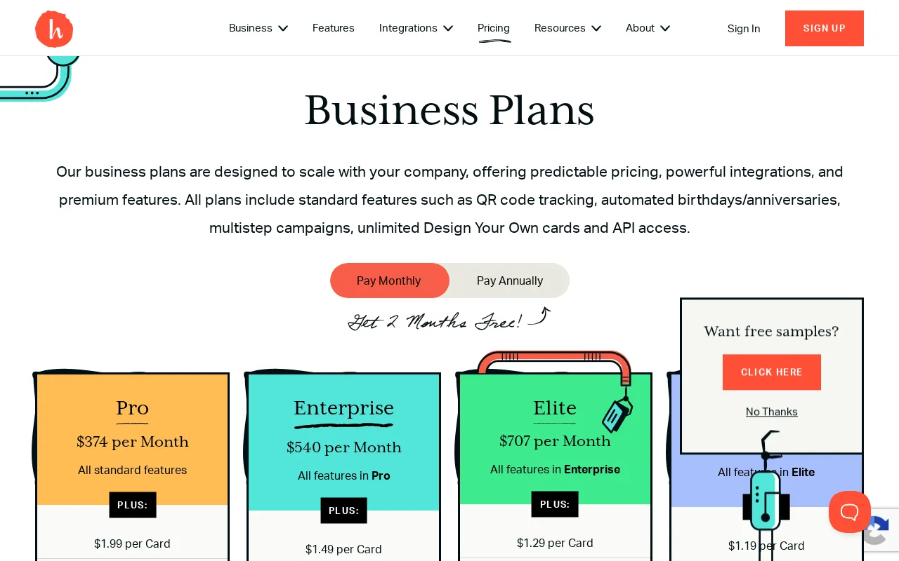 Handwrytten — pricing page