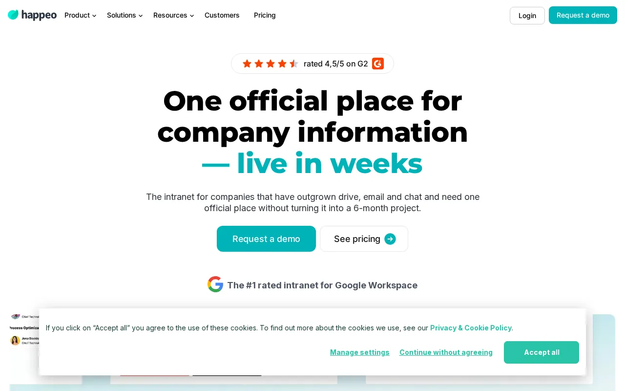 Happeo — preview screenshot
