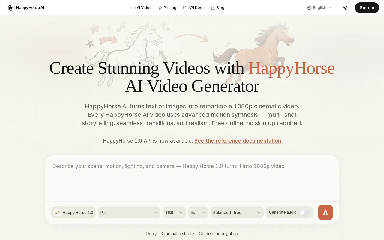 HappyHorse AI — preview screenshot