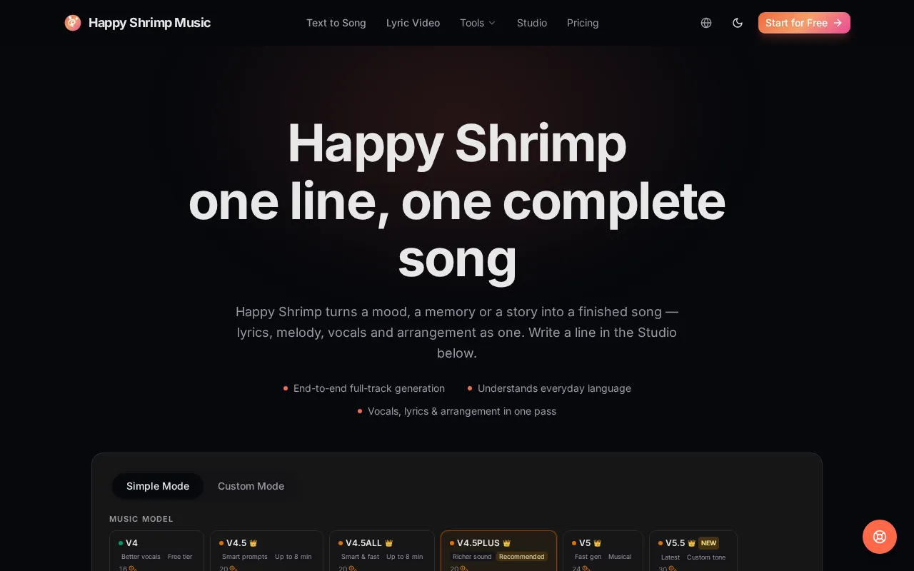 Happy Shrimp Music — preview screenshot