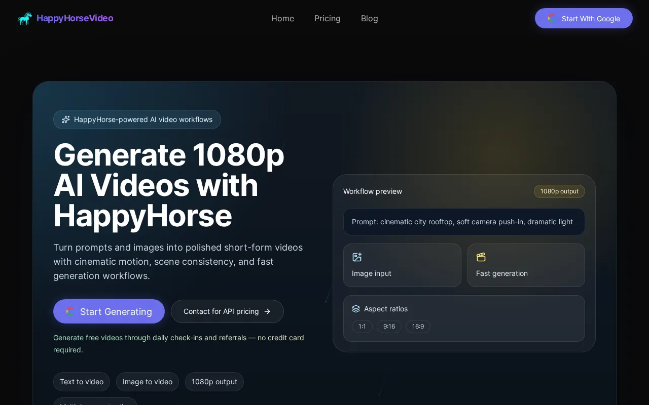 HappyHorse Video — preview screenshot