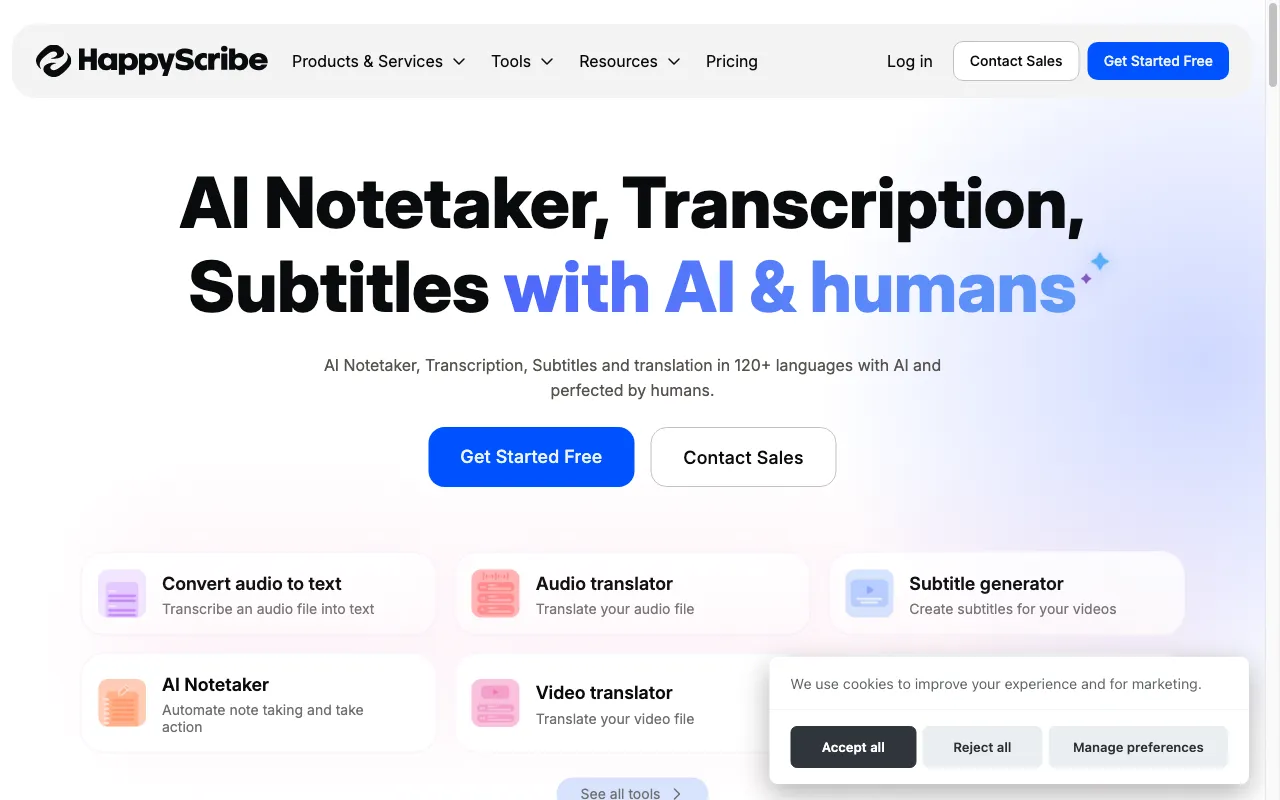 Happy Scribe — preview screenshot