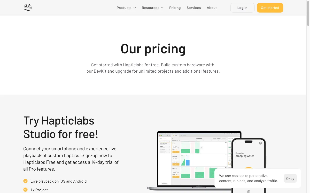 Hapticlabs — pricing page