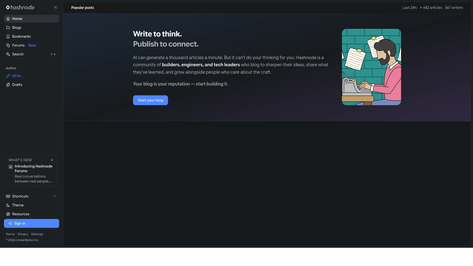 Hashnode — preview screenshot
