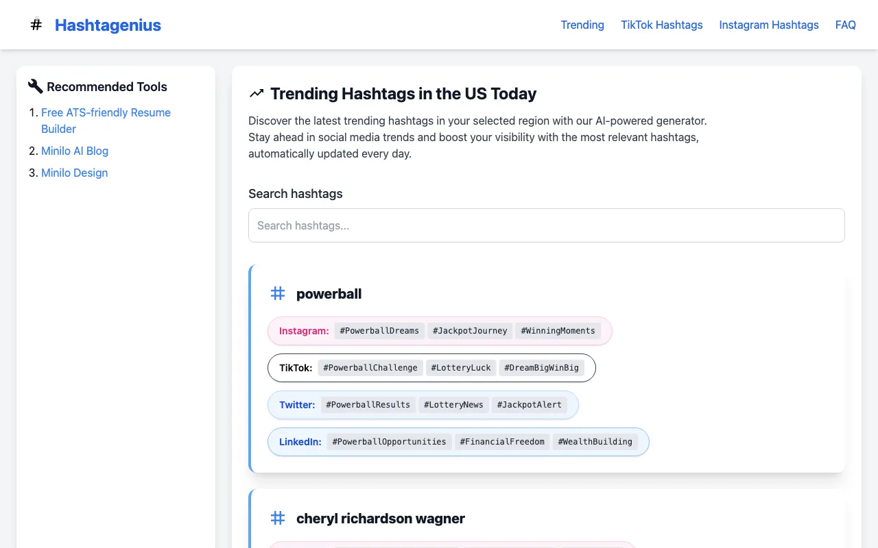 Hashtagenius — preview screenshot