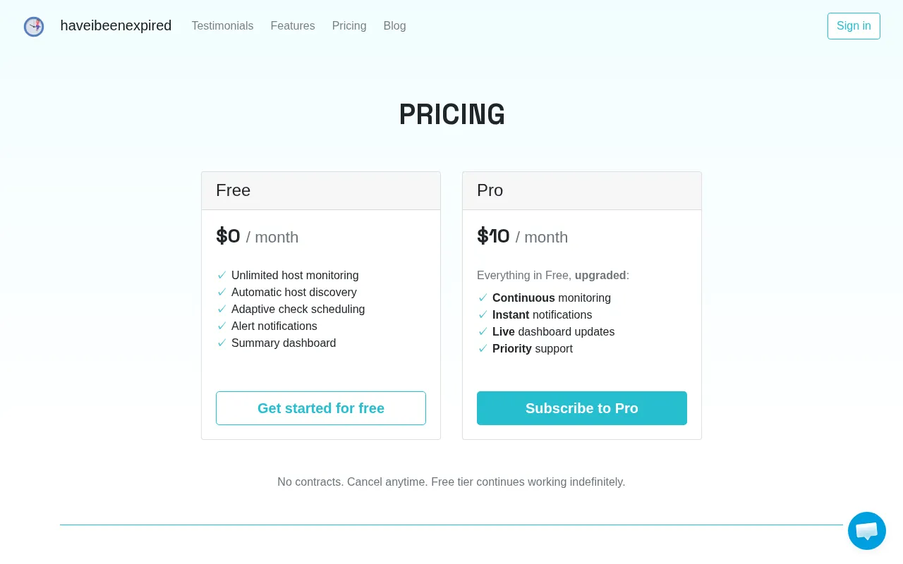 haveibeenexpired — pricing page
