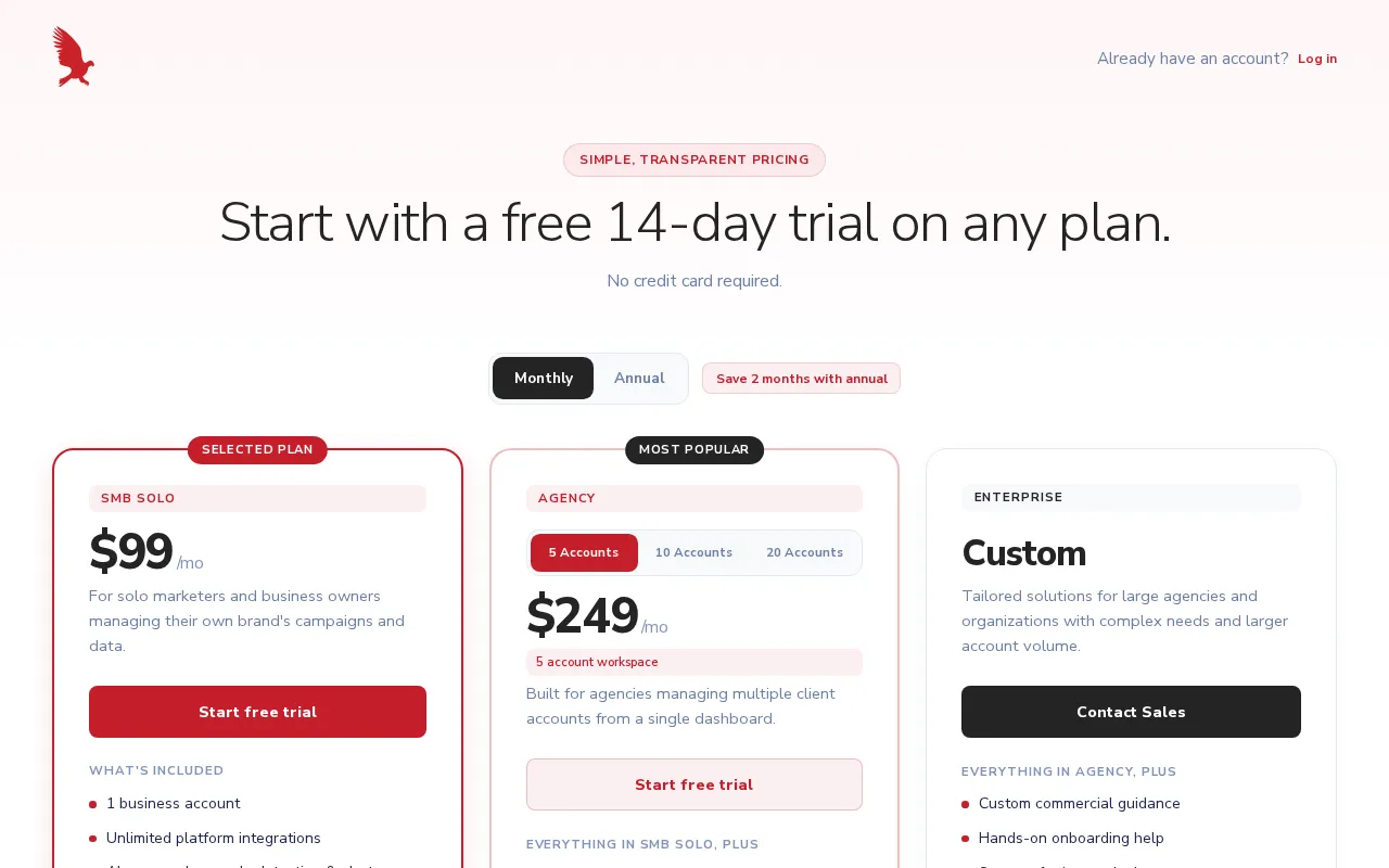 Hawke AI — pricing page
