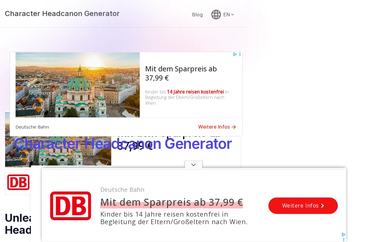 Headcanon Generator — preview screenshot