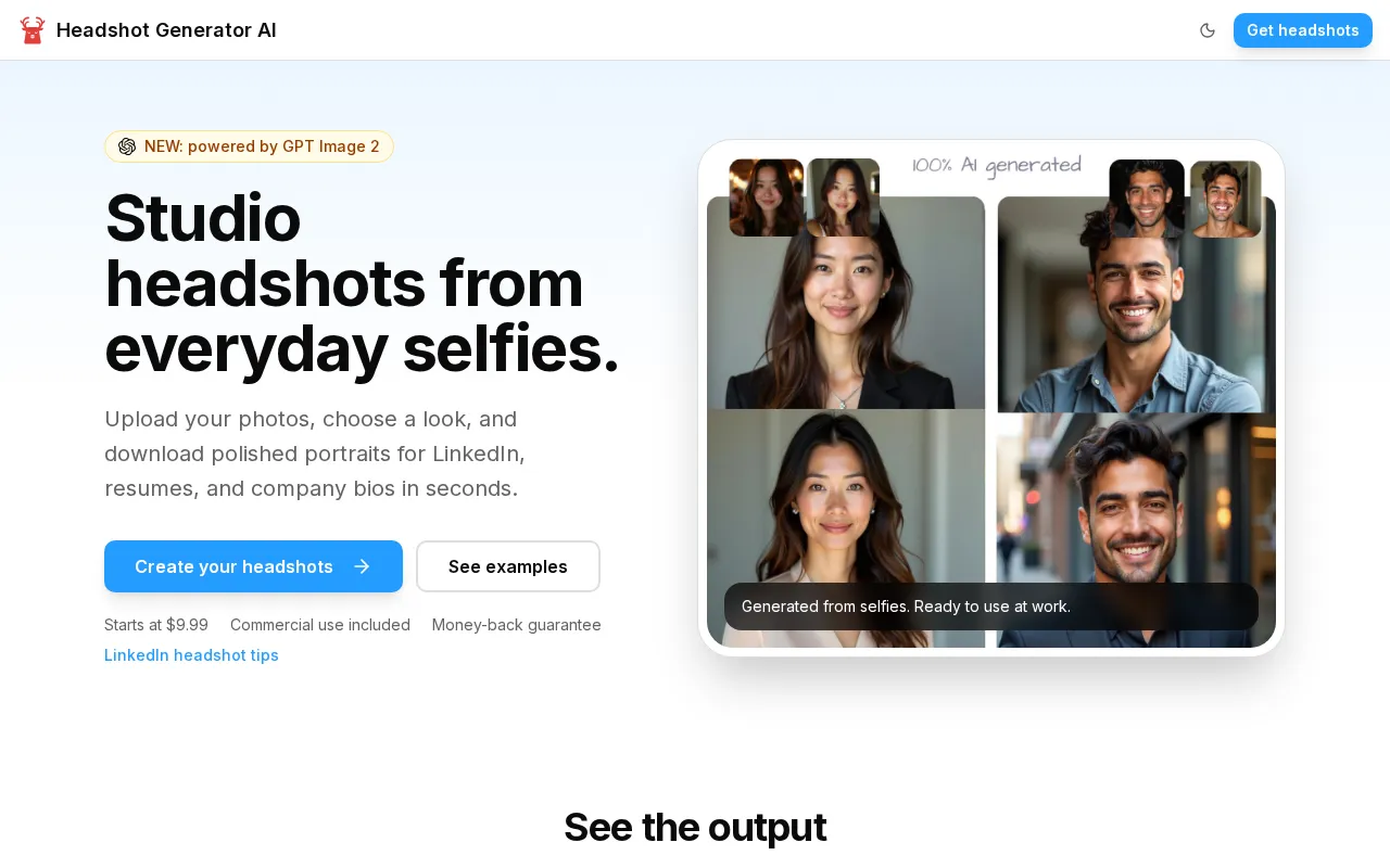 Headshot Generator AI — preview screenshot