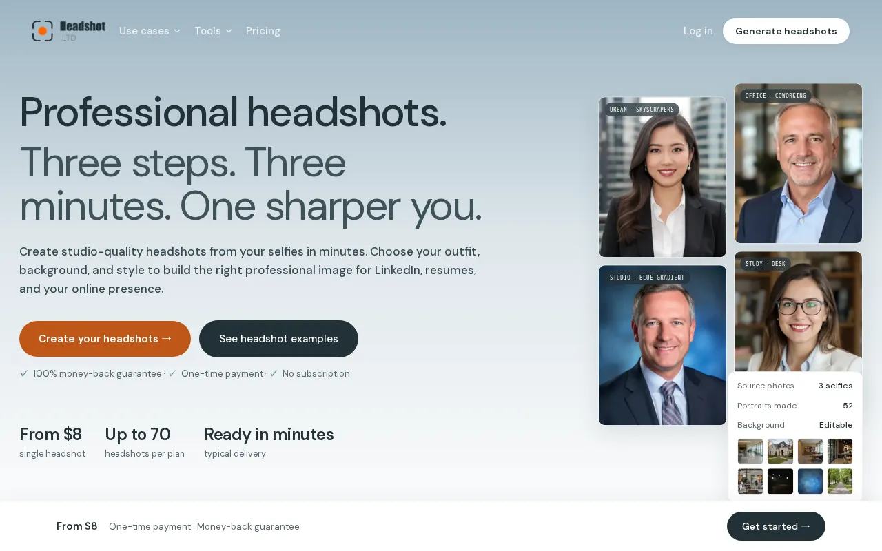 Headshot.ltd — preview screenshot