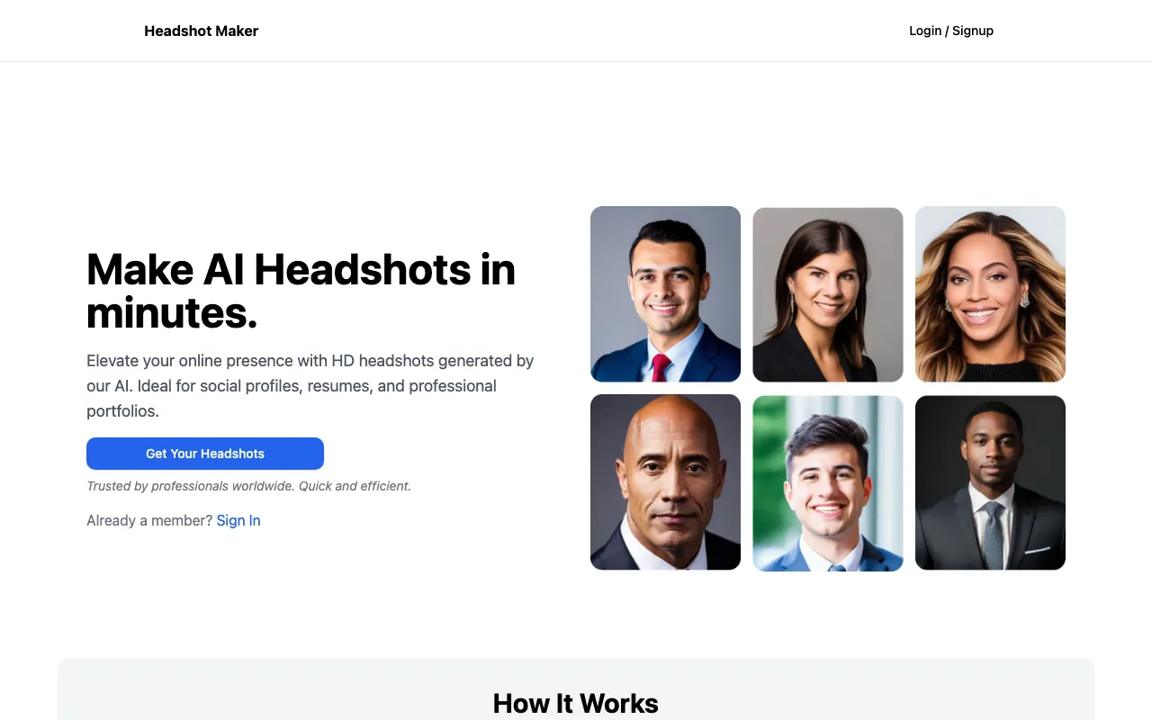 Headshot Maker — preview screenshot