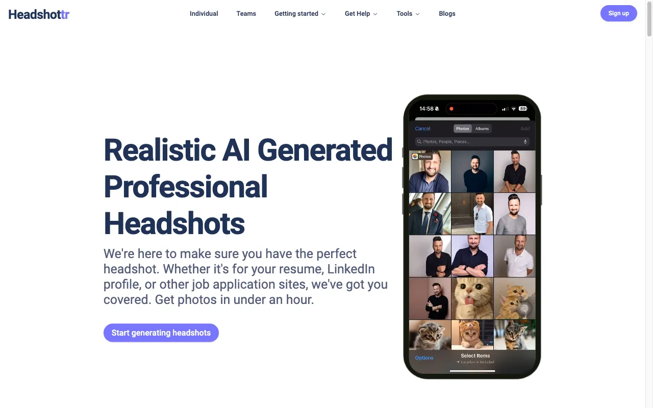 Headshottr Professional Portraits — preview screenshot