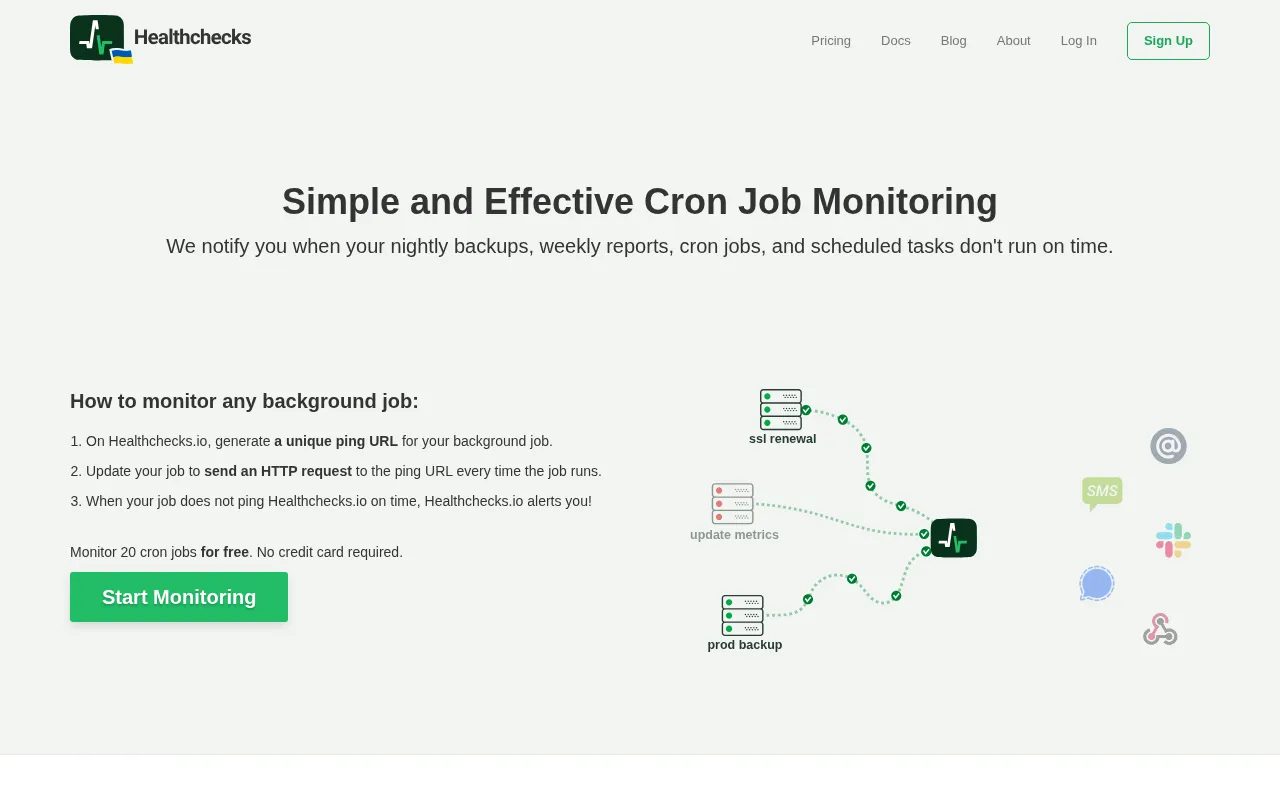 Healthchecks.io — preview screenshot