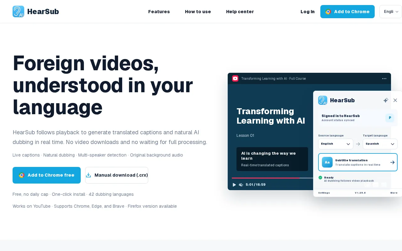 hearsub — preview screenshot