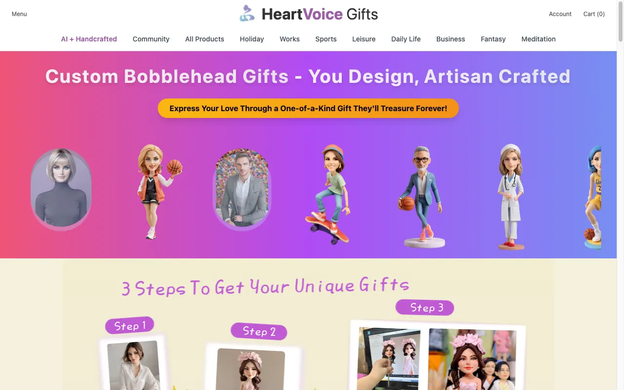 HeartVoice Gifts — preview screenshot