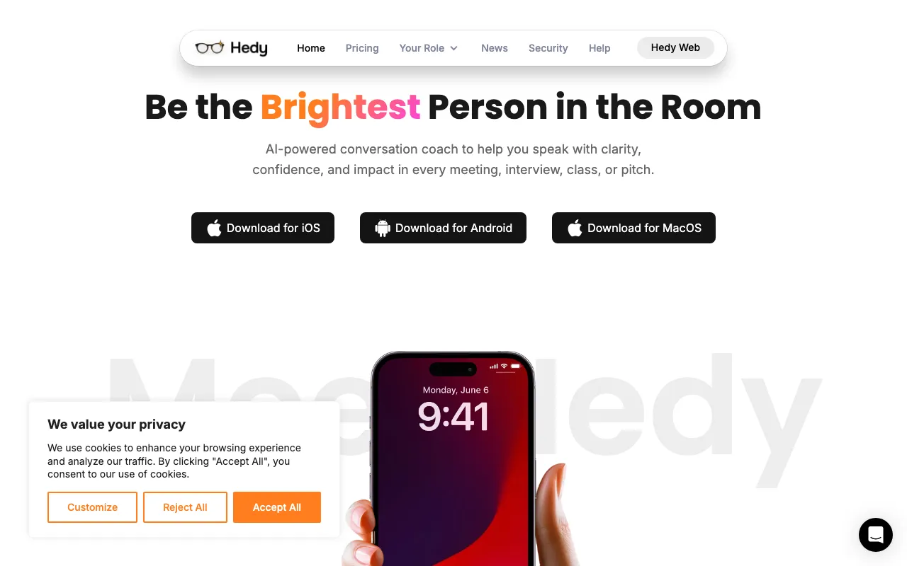 Hedy AI — preview screenshot