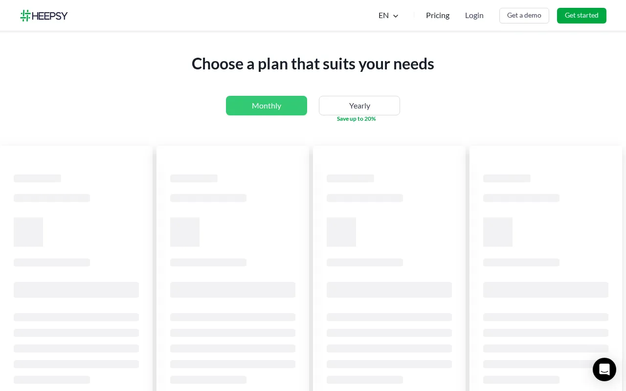 Heepsy — pricing page