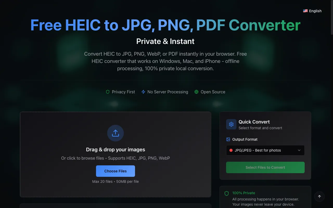 HEIC to JPG Converter — preview screenshot