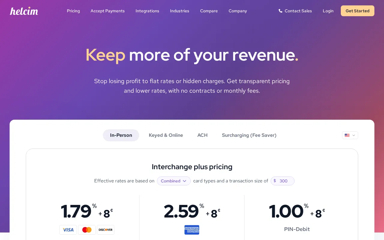 Helcim — pricing page