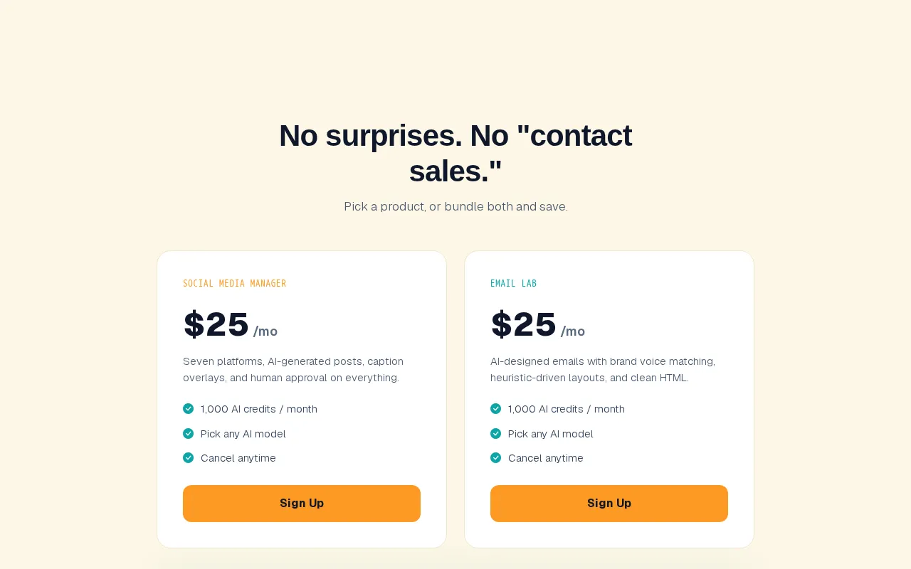 Helios Flow — pricing page