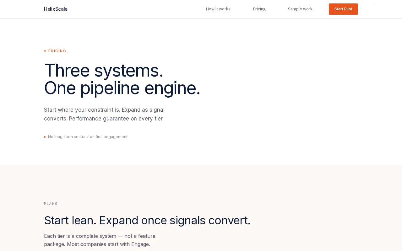 HelixScale — pricing page
