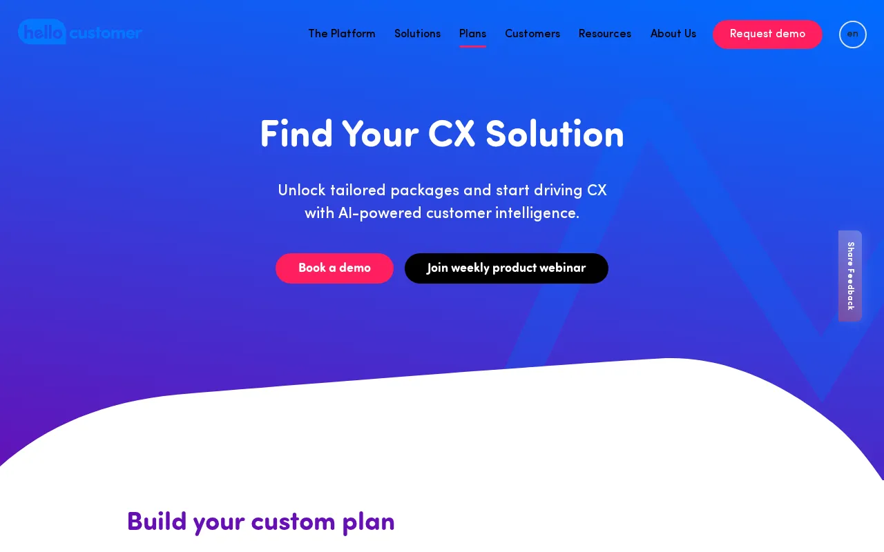 Hello Customer — pricing page