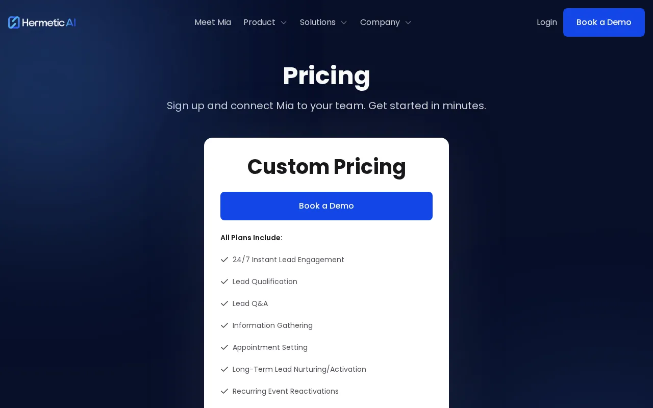 Hermetic AI — pricing page