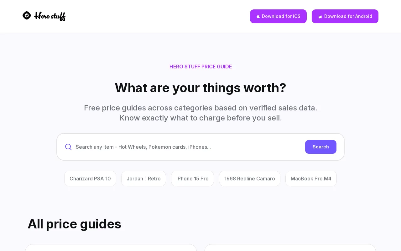 Hero Stuff — pricing page